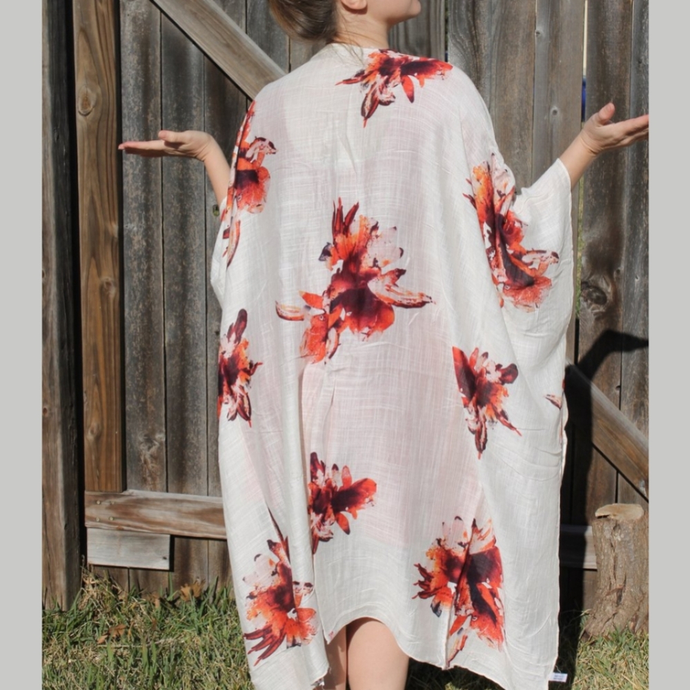 🆕️ Floral Print Kimono Cover Up - Picture 15 of 16